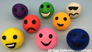 Fun with Play Doh Happy Smiley Laughing Face with Interesting Molds [upl. by Tyree658]