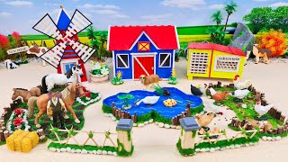 30 Minutes Satisfying Build Farm House Diorama with Chickens Barn  Horse Farm  Windmill [upl. by Nevi893]