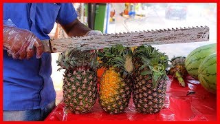 FRUIT NINJA of FRUITS  Amazing Fruits Cutting Skills  Indian Street Food In 2019 [upl. by Michell]