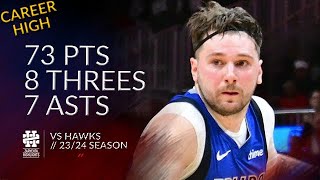 Luka Doncic 73 pts 8 threes 7 asts vs Hawks 2324 season [upl. by Cyprus]