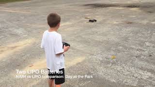 NiMH vs LIPO Comparison Day at the Park  Traxxas ERevo and Rustler [upl. by Manas59]