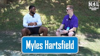 Carolina Panthers DB Myles Hartsfield  Training Camp Interview [upl. by Ahseile]