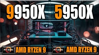 9950X vs 5950X Gaming Benchmarks  Applications Tests [upl. by Krall715]