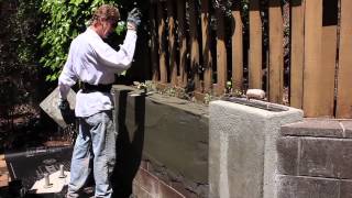 Stucco over block retaining walls [upl. by Naimaj]