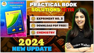 class 12 chemistry practical class 12 chemistry practical notebooks solutions chemistry expriment 3 [upl. by Mcwilliams152]