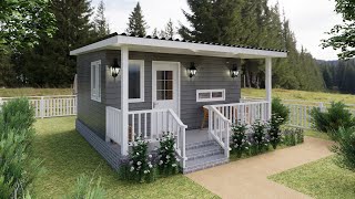 13x16 4x5 Meters Small House Design With Front Porch  Charming Rustic Cottage [upl. by Ahsenac]