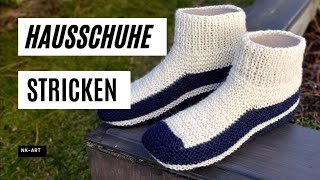 Einfache Hausschuhe stricken [upl. by Notlaw128]