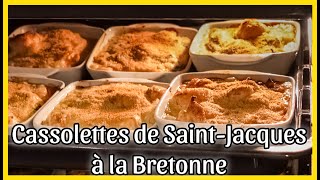 Recette de CASSOLETTES de SaintJacques Façon Bretonne [upl. by Nyladnarb]