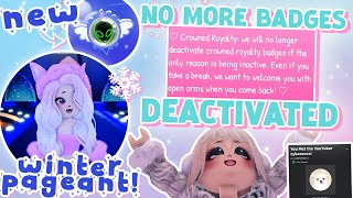 WINTER PAGEANTS NEW TELEPORT NO MORE BADGE DEACTIVATIONS Royale High Update News  December 13 [upl. by Demona]