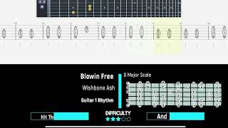 Wishbone Ash  Blowin Free  Guitar 1 Rhythm  Guitartabs23 [upl. by Aloisius]