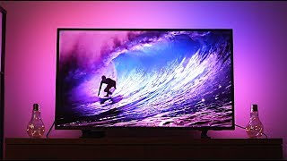 Philips Ambilight TV Review amp Demo  Amazing Immersive Colors [upl. by Ocicnarf]