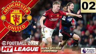 eFootball 2024™  Manchester United MyLeague  Ultra GFX amp Endo Mod  REAL Kits Logos amp Turfs PC [upl. by Jumbala]