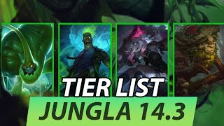 TIER LIST PARCHE 143 LOL 2024  MEJORES CAMPEONES JUNGLA del META ACTUAL S14  GUÍA LOL lol [upl. by Filomena807]