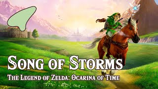 The Legend of Zelda Ocarina of Time  Song of Storms  Ocarina tutorial  tabs [upl. by Kcoj]