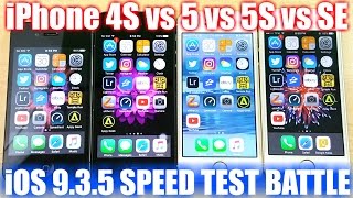 iPhone 4S vs iPhone 5 vs iPhone 5S vs iPhone SE iOS 935 [upl. by Aileek]