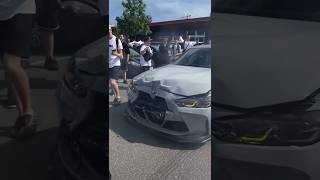 When Leaving A Car Meet Goes Wrong bmw bmwcrash bmwm5 carmeet carcrashes cars [upl. by Releehw]