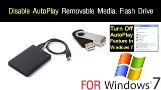 Disable AutoPlay Removable Media Flash Drive USB  Turn off Autoplay in Windows 7 [upl. by Lindbom]