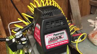 COLEMAN POWERMATE 6 HP AIR COMPRESSOR REVIEW [upl. by Rockefeller]