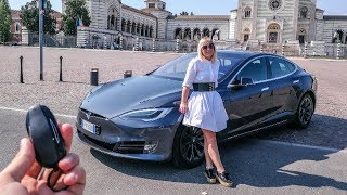 My Girlfriend Reacts to the Tesla Model S 100D 😂 Sub ENG [upl. by Savitt140]