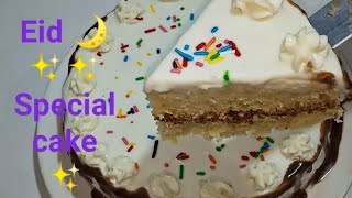 Eid Special ✨🌙l Vanilla Cake Recipe  Vanilla Cake by cook and bake with farheen [upl. by Mickey152]