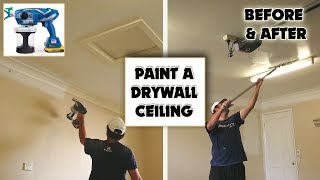 Drywall Repair on Garage Ceiling Before and After Home Improvement [upl. by Renfred]