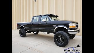 CLEAN LIFTED 1996 FORD F350 CREW CAB LONGBED 4X4 73 POWERSTROKE TURBO DIESEL FOR SALE [upl. by Wootten]