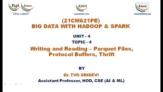 UNIT  4Writing and Reading – Parquet Files Protocol Buffers Thrift [upl. by Adnahcal358]