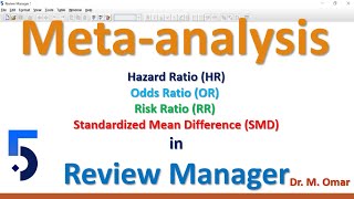 Meta analysis Hazard Ratio Odds Ratio Risk ratio Standardized Mean Difference in Review Manager [upl. by Smith]