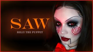 BILLY THE PUPPET  JIGSAWSAW HALLOWEEN MAKEUP TUTORIAL [upl. by Ralina]