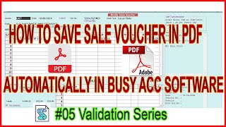 05HOW TO SAVE SALE VOUCHER IN PDF AUTOMATICALLY IN BUSY ACC SOFTWARE9210161132BUSY CUSTOMIZATION [upl. by Rawdan]