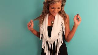 DIY Fringe Scarf Tutorial [upl. by Adnilasor]