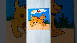 Kids Puzzle Art  How to Paint Dog 🐶🐕 yt puzzle painting dog shorts MissAgrawal21 kids [upl. by Gnehp483]