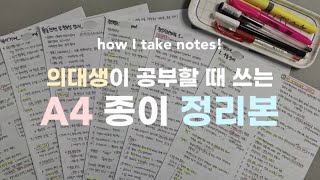 의대생 공부법 A4 정리본의 모든 것📝  작성법 활용법 주의점 보관법 [upl. by Namurt]