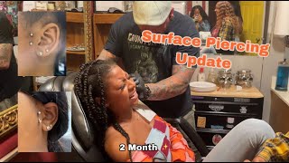 My 2 Month Surface Tragus Piercing Update Healing Aftercare  More [upl. by Tabitha]