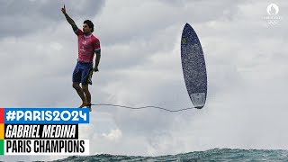 Gabriel Medina with the highest wave score in Olympic history ✨🏄‍♂️ Paris Champions [upl. by Sirak]