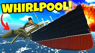 Massive Ship BREAKS in a Whirlpool Natural Disaster in the Stormworks [upl. by Anton]