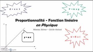 Proportionnalité  Fonction linéaire en physique niveau college [upl. by Bayard]