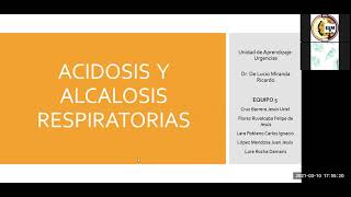 URGENCIAS  ACIDOSISALCALOSIS RESPIRATORIA [upl. by Yeltihw978]