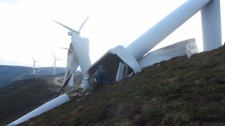 INCREDIBLE FOOTAGE Completely destroyed wind turbine [upl. by Henrieta58]