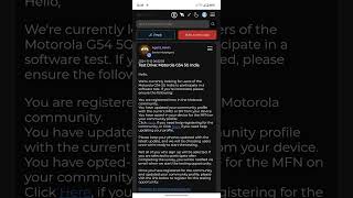 Moto g54 5g beta testing update Android 15 coming or not motog54 motorola trending viralvideo [upl. by Yrrem]