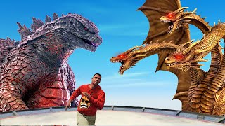 GODZILLA AND BIG KONG VS KING GHIDORAH PART 10  FINALE in GTA 5  THELOUDDUDE [upl. by Clarise]