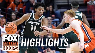 Michigan State Spartans vs Illinois Fighting Illini Highlights  CBB on FOX [upl. by Ahtekahs]