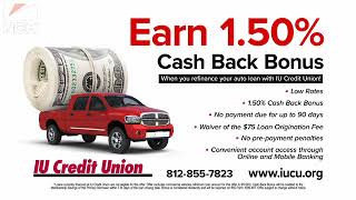 quot150 Cash Back Bonus Promotionquot  IU Credit Union TV Commercial [upl. by Aryamoy747]