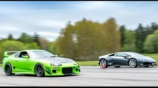 4k Supra 1000 HP vs Lamborghini Huracán LP6104 [upl. by Anirtruc]