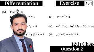 12th Class maths  exercise 24 question 1  Differentiation [upl. by Austine]