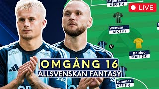 DEADLINE LIVE Omgång 16  Allsvenskan Fantasy [upl. by Sierra65]