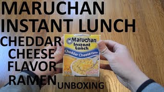 Unboxing Maruchan Instant Lunch Cheddar Cheese Flavor Ramen Noodle Soup Cup [upl. by Eeneg]