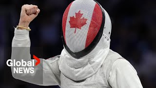 Olympics 2024 Eleanor Harvey wins bronze — Canada’s 1stever fencing medal [upl. by Essilevi]