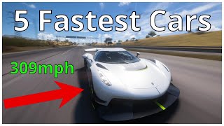 Forza Horizon 5  Top 5 FASTEST Cars Best Top Speed Cars in FH5 [upl. by Yrtsed]