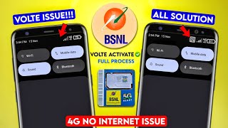 Bsnl No Internet Problem On 4G  Bsnl Volte Activation Clear Process  All issues solution bsnl4g [upl. by Orland]